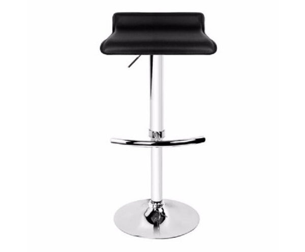 2X Bar Stools Faux Leather Low Back Adjustable Seat Swivel Chairs