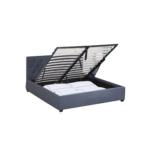 Capri Luxury Gas Lift Bed Frame Base And Headboard With Storage