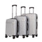 3 Piece Luggage Set Travel Hard Case Silver