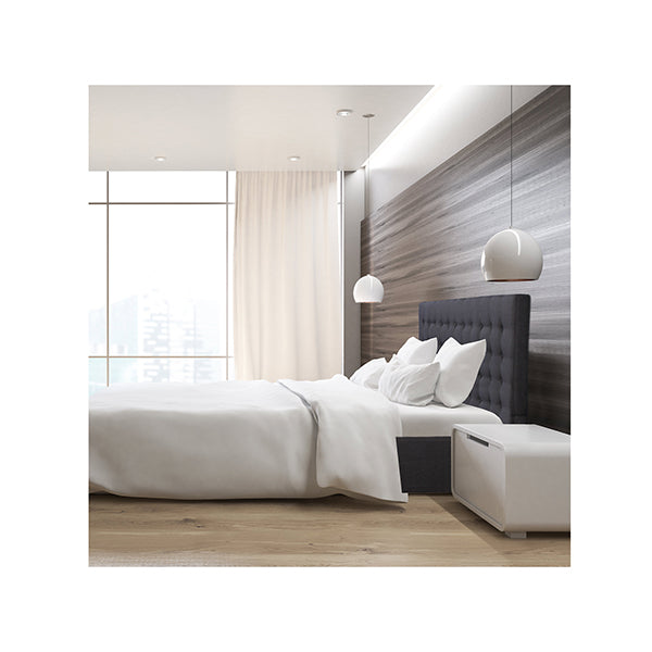 Milano Decor Bed Headboard Platform Storage Dark Grey King Single