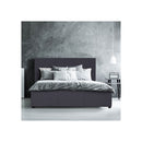 Milano Luxury Bed Frame Base Headboard Charcoal