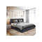 Milano Luxury Bed Frame Base Headboard Charcoal