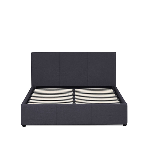 Milano Luxury Bed Frame Base Headboard Charcoal Single