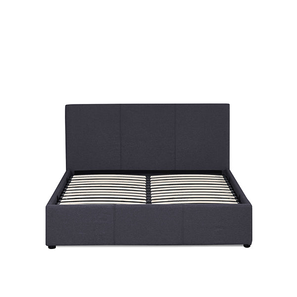 Milano Luxury Gas Lift Bed Frame Base And Headboard Charcoal