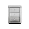 Mirrored Bedside Table Drawers Glass Presia