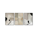 Modern Abstract Set Of 3 Black Frame Canvas Wall Art