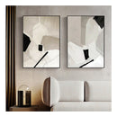 Modern Abstract Set Of 3 Black Frame Canvas Wall Art