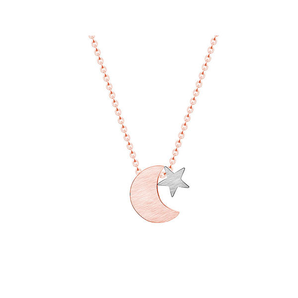 Moon And Star Two Color Necklace