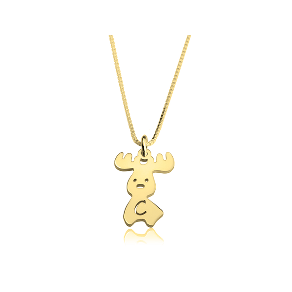 Moose Initial Necklace