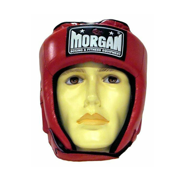 Morgan Large Platinum Open Face Leather Head Guard