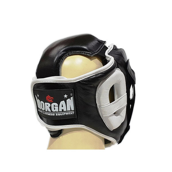 Morgan Small Leather Head Guard With Abx Plastic Removable Grill