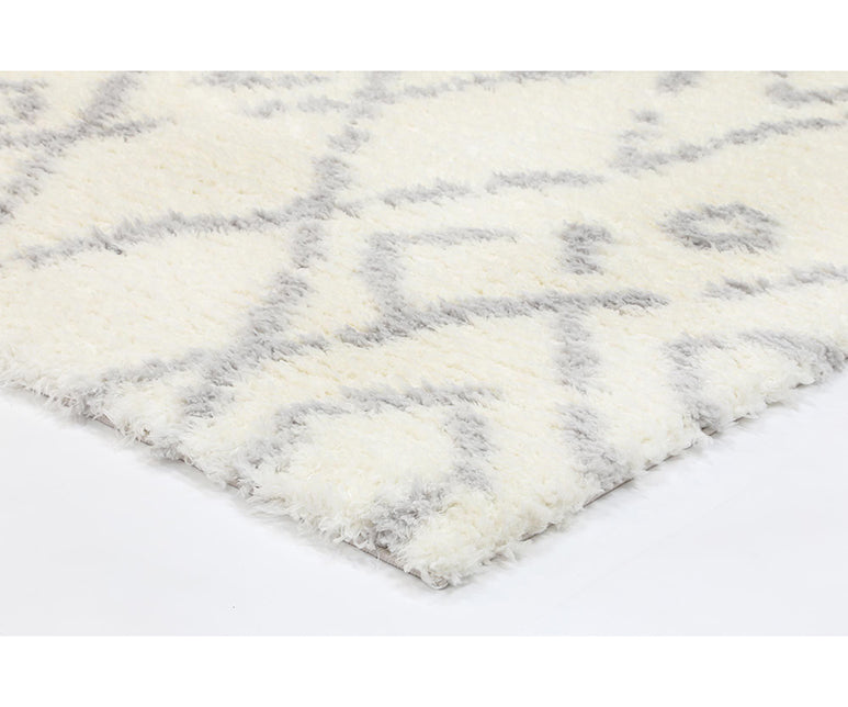 Moroccan Fes Cream Silver Rug