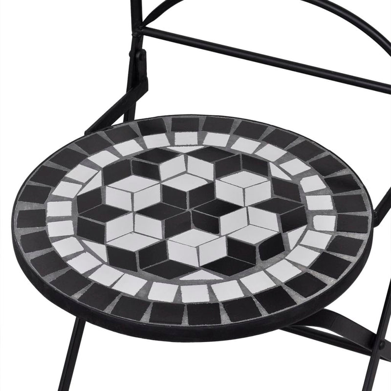 Mosaic Bistro Chair - Black / White (Set of 2)