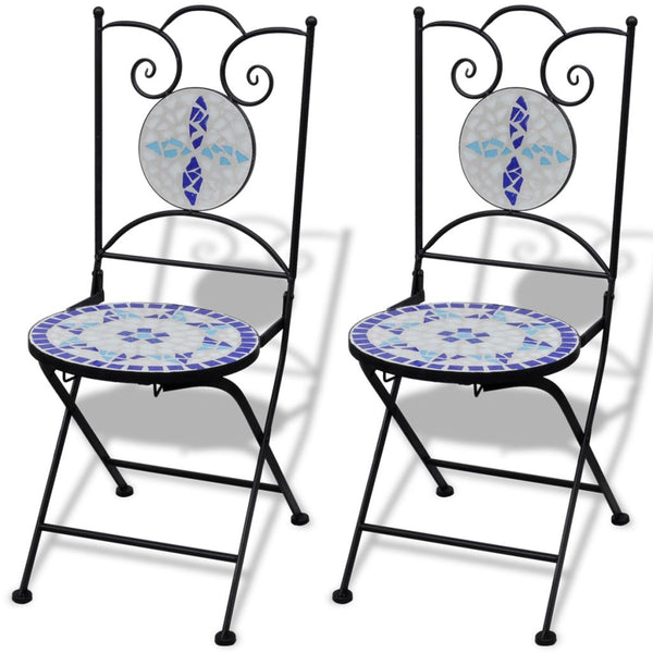 Mosaic Bistro Chair - Blue / White (Set of 2)
