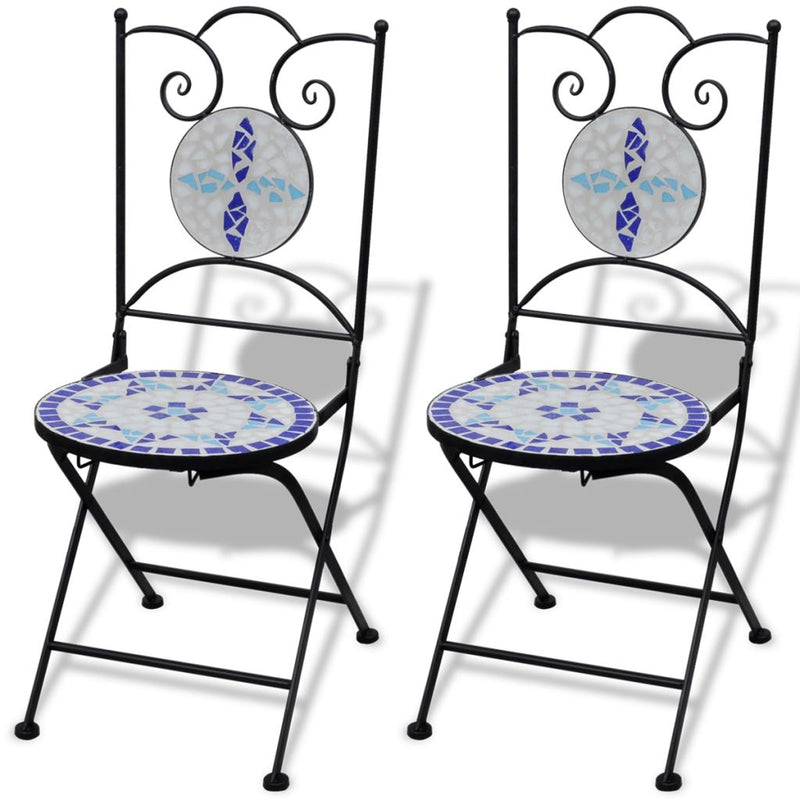 Mosaic Bistro Chair - Blue / White (Set of 2)