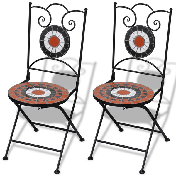 Mosaic Bistro Chair (Terracotta/White) Set of 2