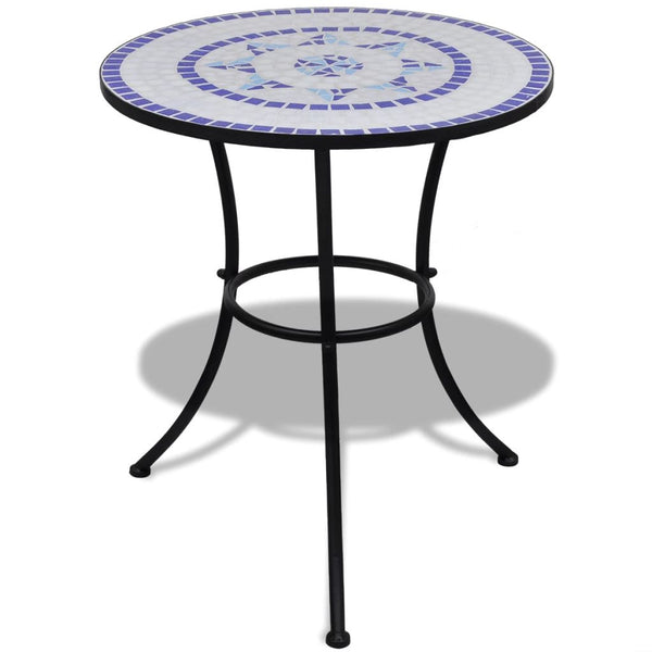 Mosaic Table 60 Cm - Blue / White