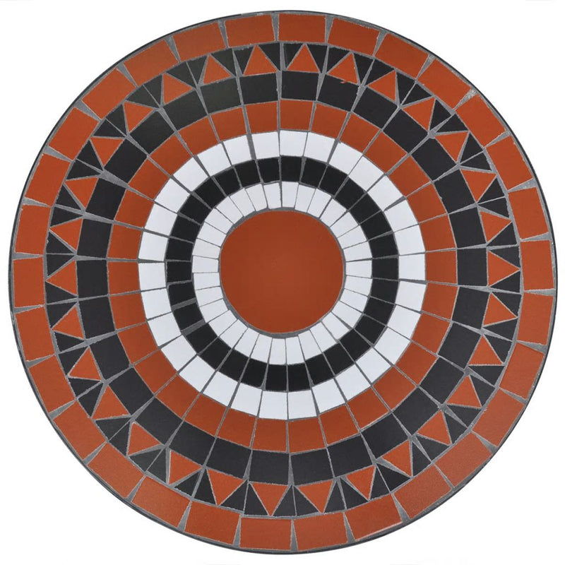 Mosaic Table 60 Cm - Terracotta / White