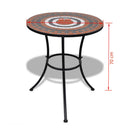 Mosaic Table 60 Cm - Terracotta / White