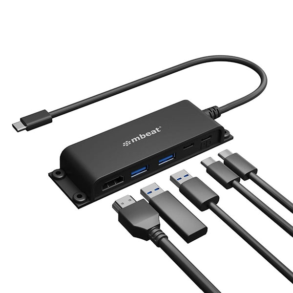 mbeat Mountable 5 Port Usb C Hub Supports 4K Hdmi Video Out