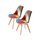2X Multi Padded Seat Dining Fabric Chair