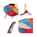 2X Multi Padded Seat Dining Fabric Chair