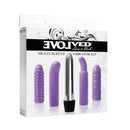 Multi Sleeve Vibrator Kit Silver With 4 Sleeves