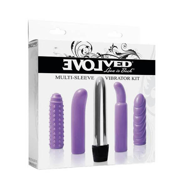 Multi Sleeve Vibrator Kit Silver With 4 Sleeves