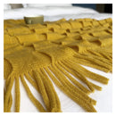 Mustard Textured Knitted Throw Blanket