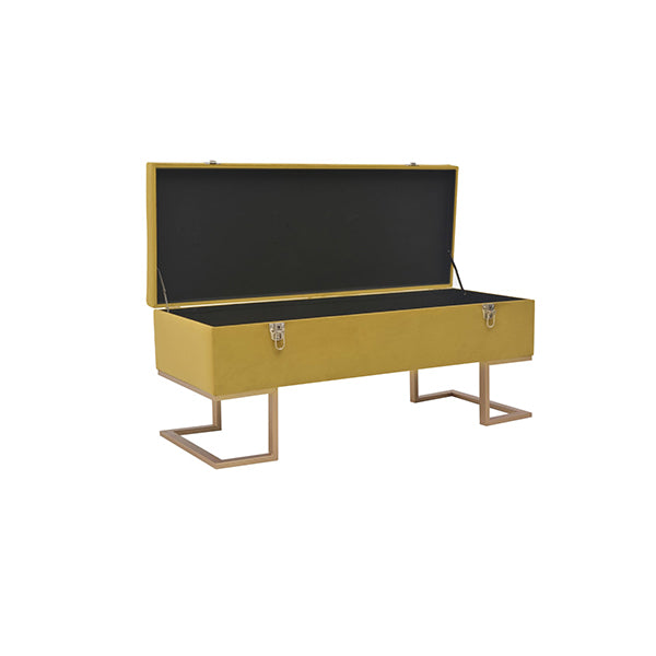 Velvet Bench With Storage Compartment