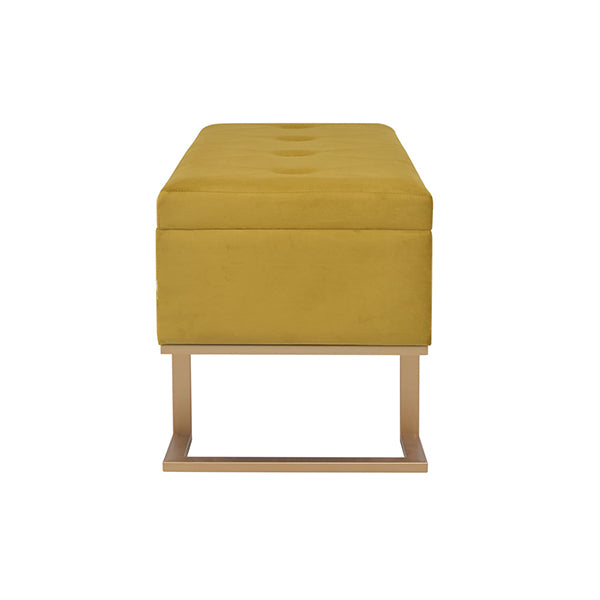 Velvet Bench With Storage Compartment