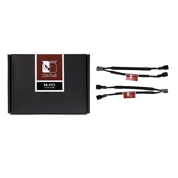 Noctua NA-SYC2 11cm 3Pin Fan Power Splitter Cables (2 Pack) - Black