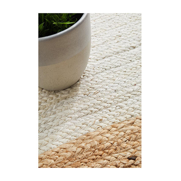 Byron Hand Braided White Natural Rug