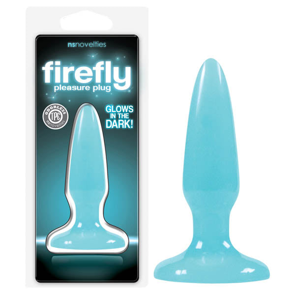 Firefly Pleasure Glow In The Dark Blue Mini Butt Plug