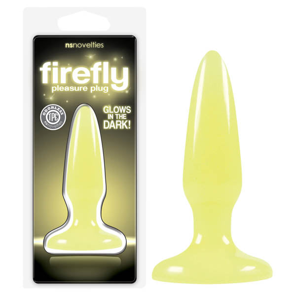 Firefly Pleasure Glow In The Dark Yellow Mini Butt Plug