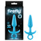 Firefly Prince Glow In Dark Blue Medium Butt Plug With Ring Pull