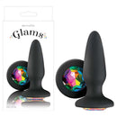 Glams Black Butt Plug With Rainbow Sparkling Gem