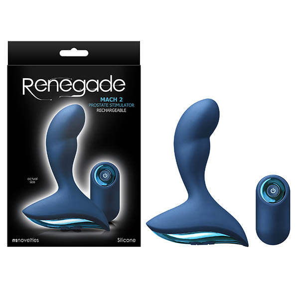 Renegade - Mach II - Blue USB Rechargeable Vibrating Anal Plug with Wireless Remote