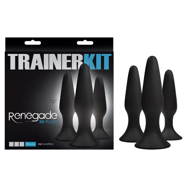 Renegade Sliders Trainer Black Butt Plugs Set Of 3