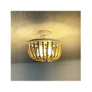 Natural Wooden Beaded Close To Ceiling Light