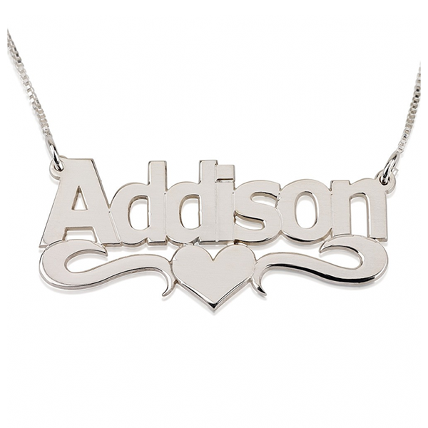 Bold Name Necklace with Heart