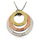 Three Tone Ring Engraved Mother Necklace