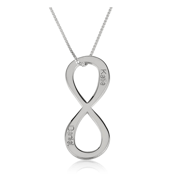 Vertical Two Names Infinity Necklace
