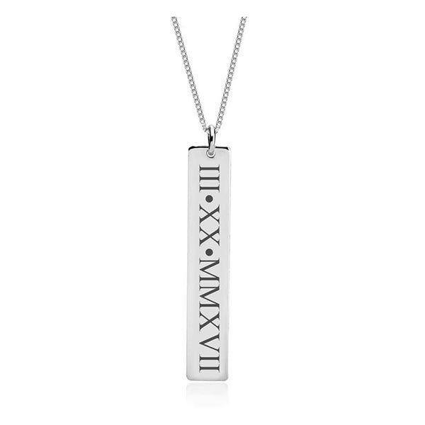 Vertical Roman Numeral Necklace