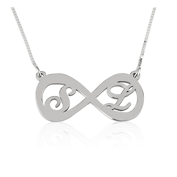 Two Letters Infinity Necklace
