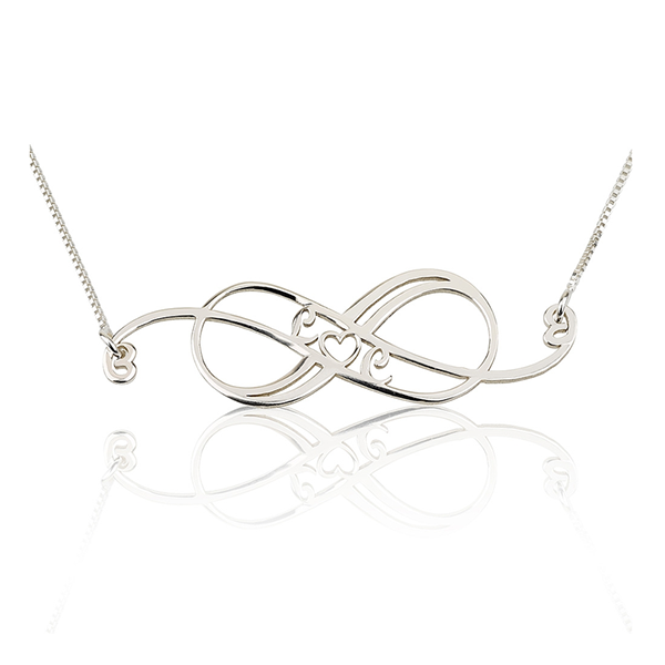 Swirly Initial Infinity Necklace