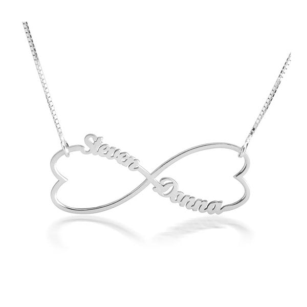 Double Heart Infinity Necklace