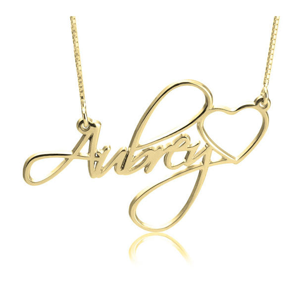 Custom Name Necklace With Heart