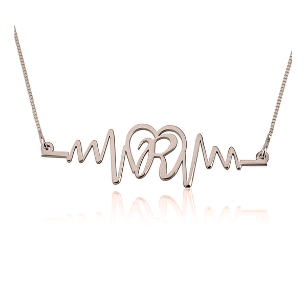 Initial Heartbeat Necklace