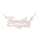 Sparkle Name Necklace with Heart